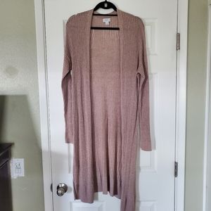 Mauve long sleeve duster